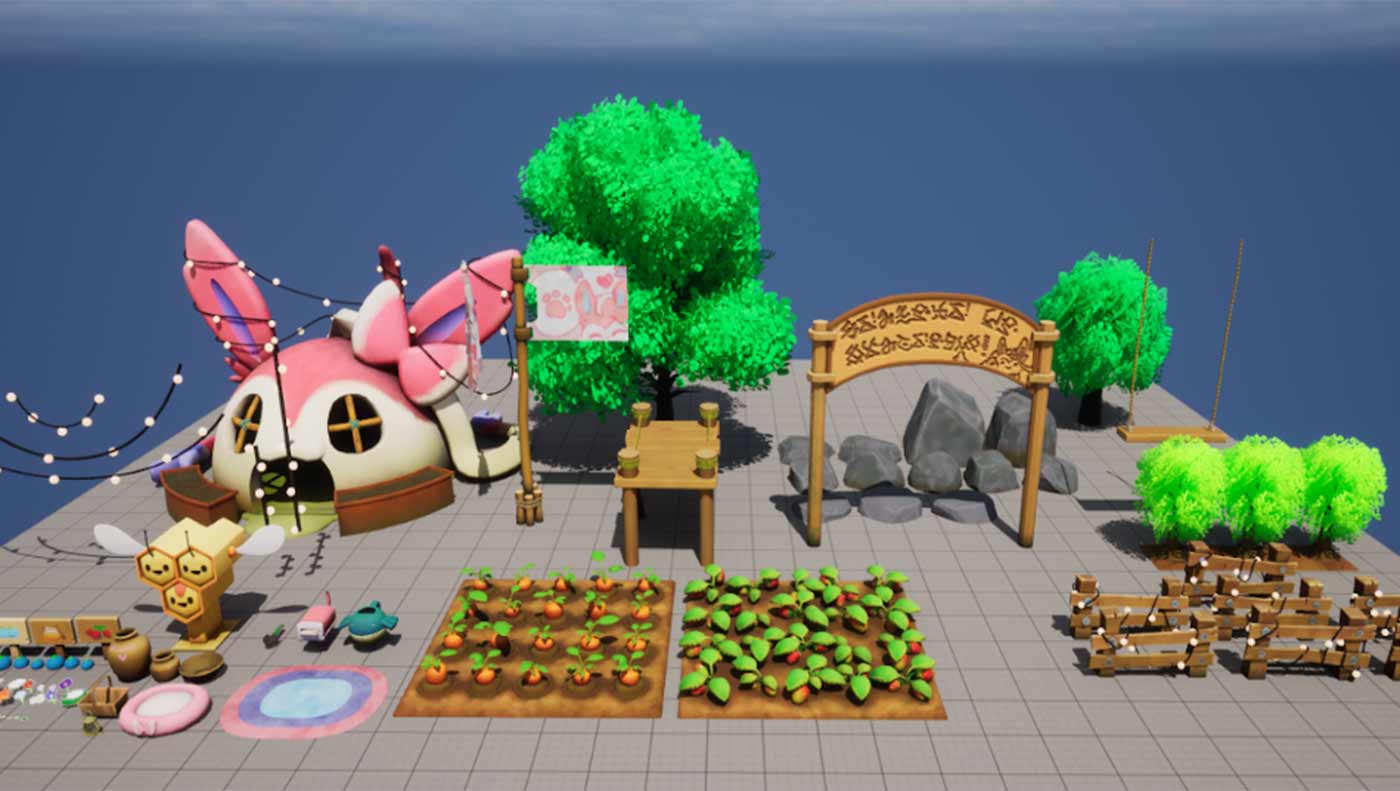 3D assets created for an Environment as part of Game Art Course